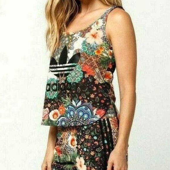 Adidas Floral Multicolor Tank Top - Picture 1 of 5